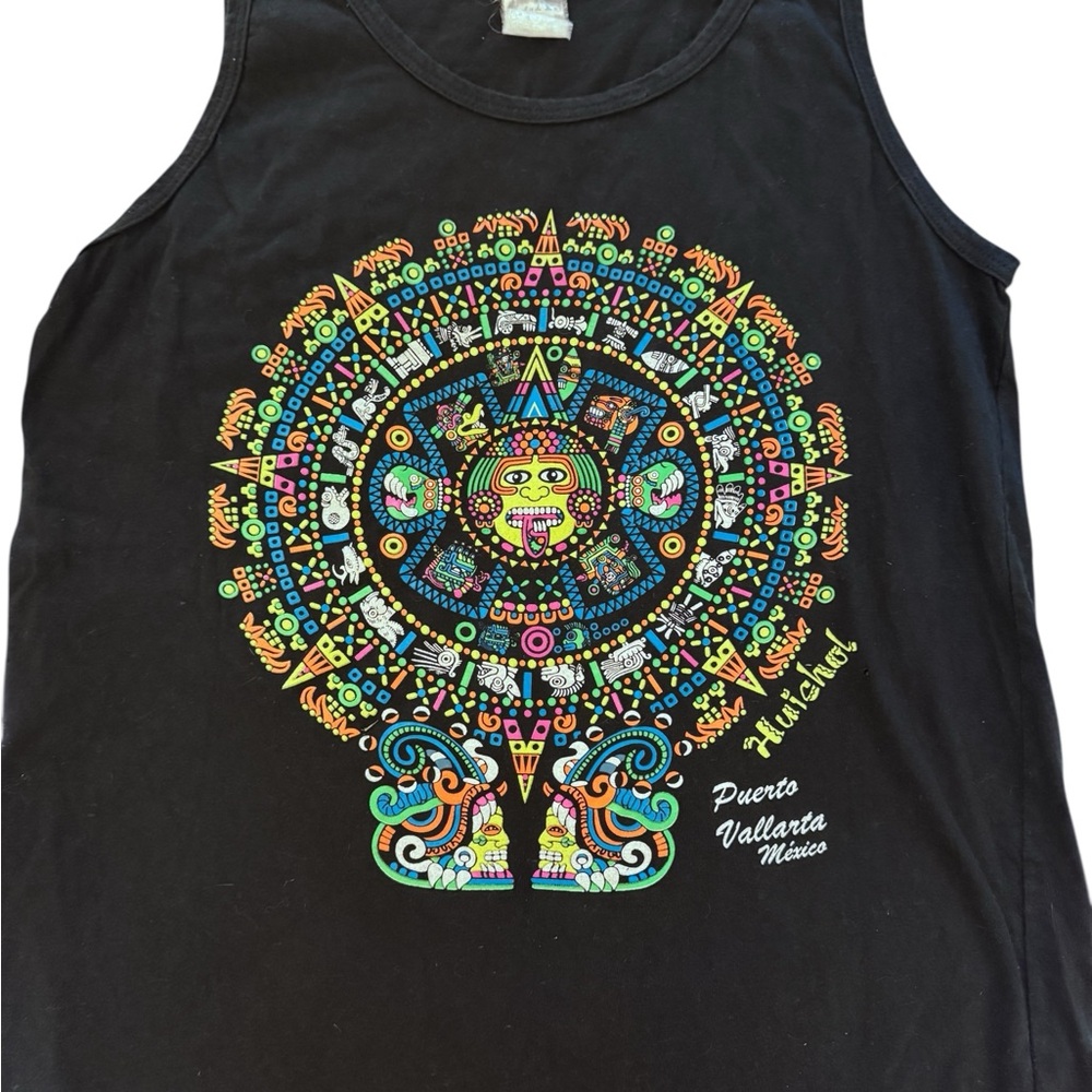 Black Puerto Vallarta Graphic Tank Top